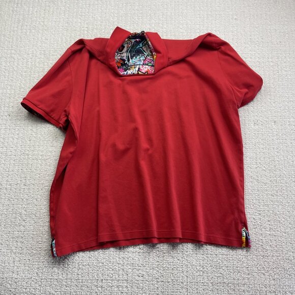 Lot x3 Bulk Au Noir Men's Short Sleeve Polo Shirt Size 1X Red / Black / Dots - Picture 14 of 14